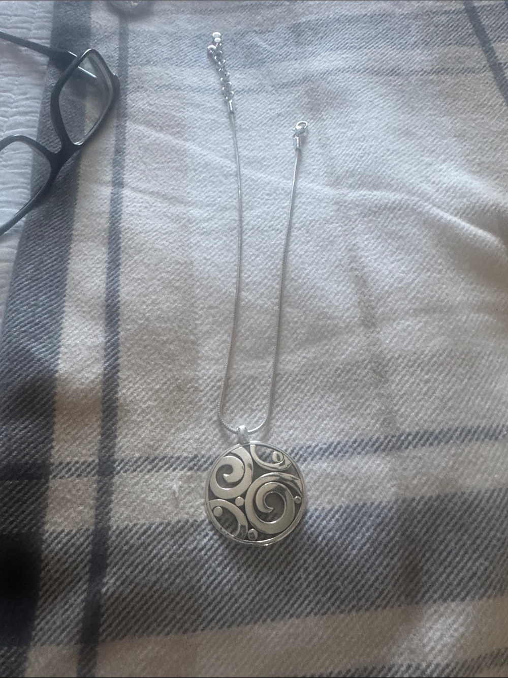 Brighton Silver Swirl Round Pendant Necklace